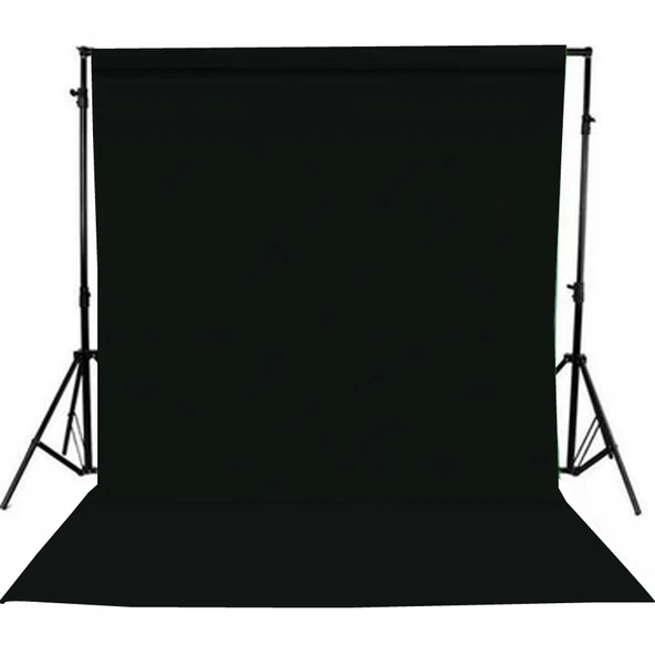 GDX Seyyar 3x6 Metre Seyyar Siyah Fon Sistemi Standlı Tam Boy Portre ve Moda Çekim Fon Seti ürün görseli 1