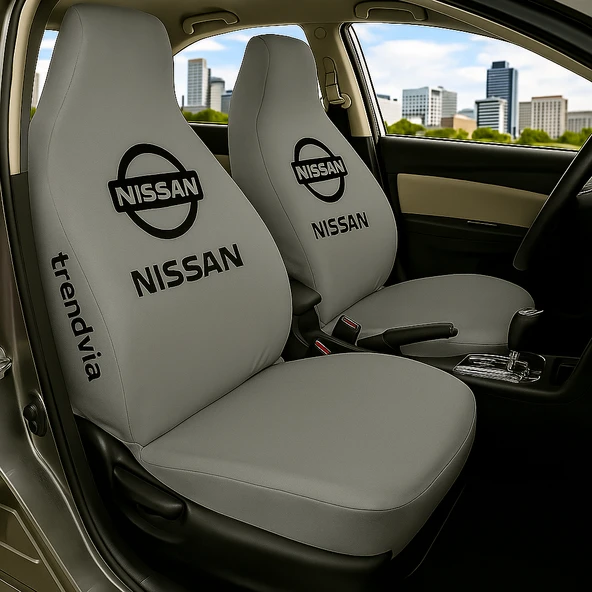 Nissan Uyumlu Gri Renk Penye Oto Koltuk Kılıfı Takımı Ön ve Arka Koltuk Koruyucu Kılıf ürün görseli 1