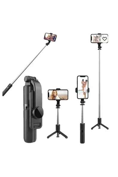 Bluetooth Kumandalı Tripodlu Selfie Çubuğu  100 cm Uzunluk, Katlanabilir ve Taşınabilir ürün görseli 1