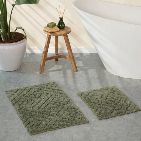 Karaca Home Elite Haki Paspas Set 50x80 cm 50x40 cm ürün görseli 1