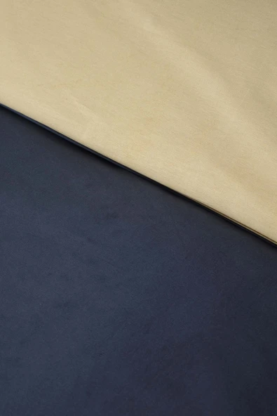 Basic Indigo-bej Çift Taraflı Çift Kişilik Nevresim Pike Takımı - Resim 12