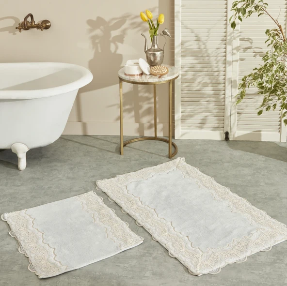 Karaca Home Mathilda Fransız Dantelli Paspas Set 60x100 cm 50x60 cm Gold ürün görseli 1