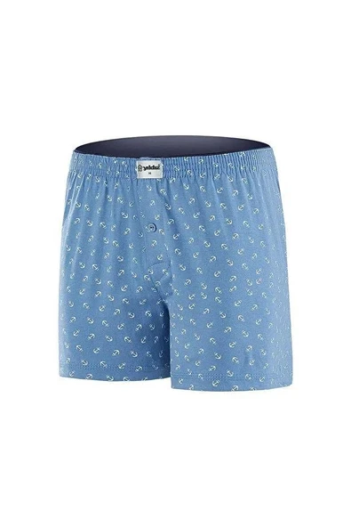 Yıldız Çamaşır 43 Erkek Premium Seri Çapa Desenli Pamuklu Penye Havlu Bel Rahat Düğmeli Boxer ürün görseli 1