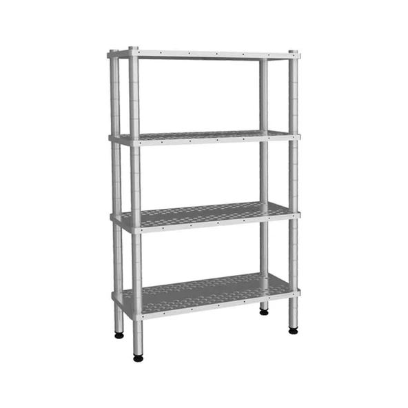Empero EMP.D.2.61137-18-4-D 4 Katlı Delikli Raflar 61x137x180 cm INOX 201 ürün görseli 1