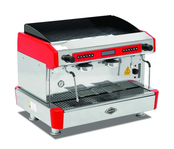 Empero EMP.CPC.2GR-D Espresso Kahve Mak. - 2 grup - tam otomatik - kırmızı ürün görseli 1