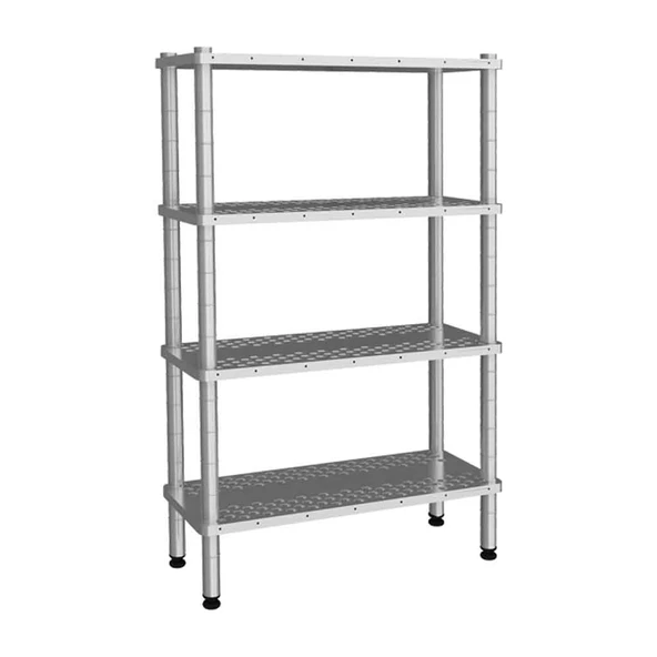 Empero EMP.D.2.46183-18-4-D 4 Katlı Delikli Raflar 46x183x180 cm INOX 201 ürün görseli 1