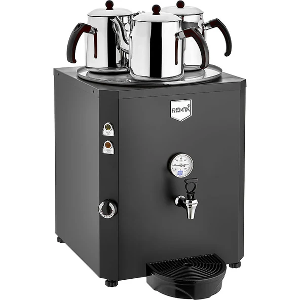 Remta DE10 Jumbo Siyah Çay Makinesi-40 litre-3 demlik dahil ürün görseli 1