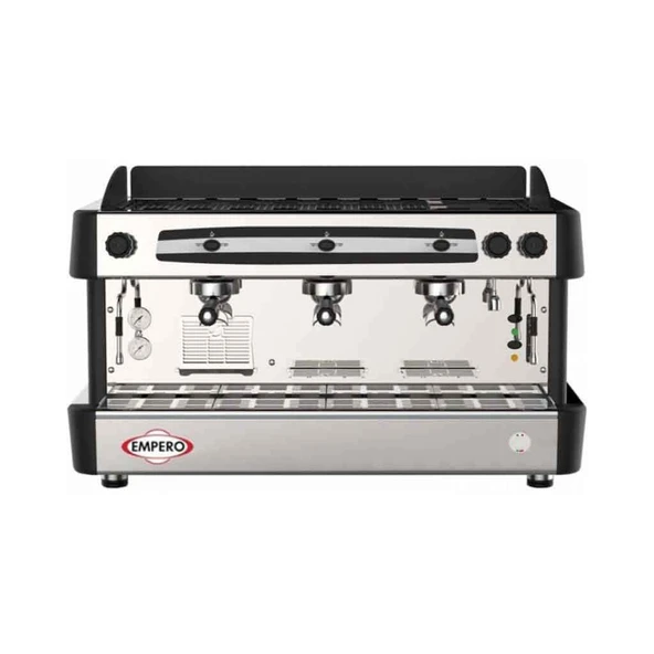 Empero EMP.CPC.3GB Espresso Kahve Mak. - 3 grup - yarı otomatik - siyah ürün görseli 1