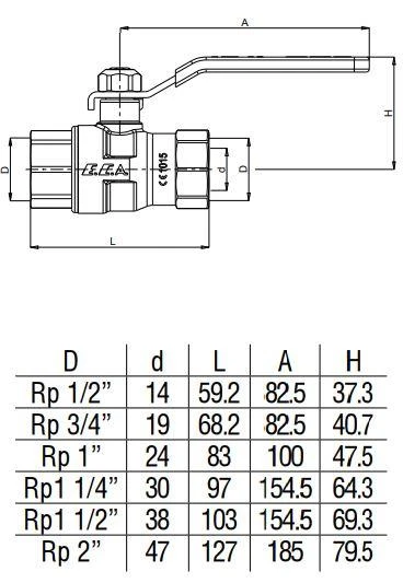 Eca 1 1/2 Doğalgaz Küresel Valfi 602122155 - Resim 2