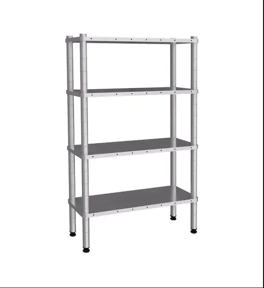 Empero EMP.D.2.61107-18-4 4 Katlı Düz Raflar 61x107x180 cm INOX 201 ürün görseli 1