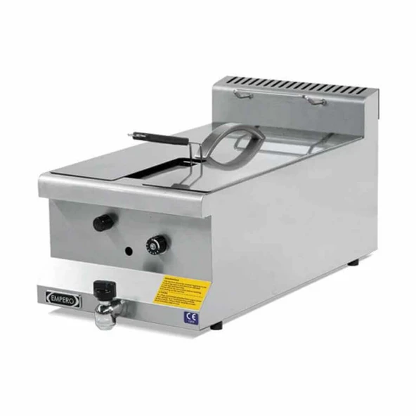 Empero EMP.6FG010 Gazlı Fritöz - 10 Litre Yağ Kapasiteli - Tahliyeli - Doğalgazlı ürün görseli 1