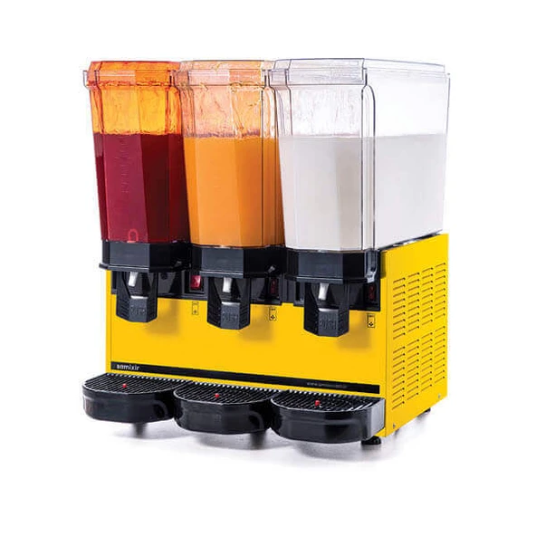 Samixir 60.SSMY Klasik Triple Soğuk İçecek Dispenseri, 20+20+20 L, Fıskiyeli-Fıskiyeli-Karıştırıcılı, Sarı ürün görseli 1