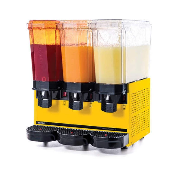 Samixir 60.SSSY Klasik Triple Soğuk İçecek Dispenseri, 20+20+20 L,Fıskiyeli,Sarı ürün görseli 1