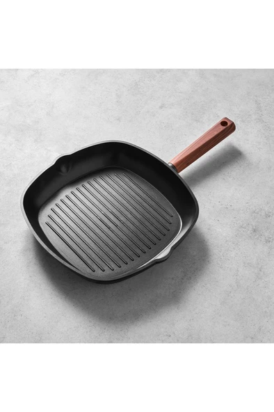 Hisar Oslo Granit Grill Tava 28 Cm Ahşap ürün görseli 1