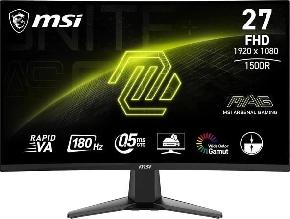 MSI MAG 27C6F 27" 0.5 ms Full HD Curved 180 Hz Oyuncu Monitörü ürün görseli 1