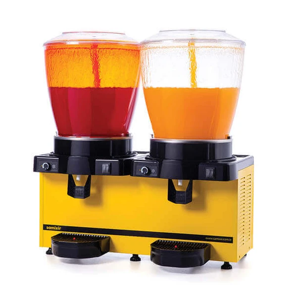 Samixir SS44.AY Twin Soğuk İçecek Dispenseri, 22+22 L, Panaromik, Analog, Fıskiyeli, Sarı ürün görseli 1