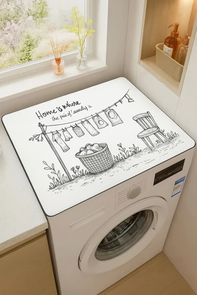 Valerine Life Çamaşır ve Kurutma Makinesi Üstü Düzenleyici Matı Örtüsü Kaymaz Sıvı Geçirmez 27CMD251011 ürün görseli 1