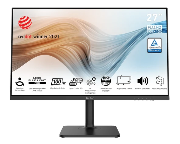 MSI Modern MD272XP 27" 1 ms Full HD Pivot IPS 100 Hz Monitör ürün görseli 1