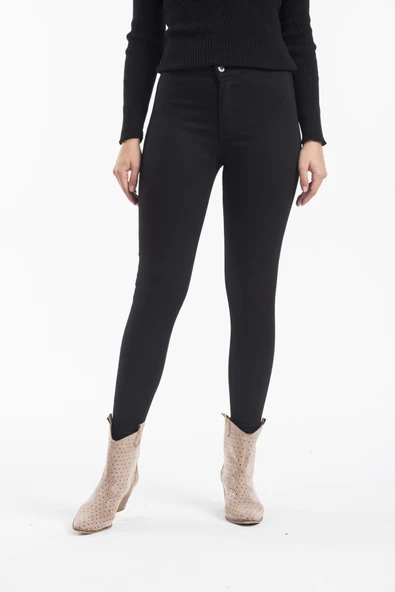 Tref Jns Siyah Yüksek Bel Skinny Jeans Toparlayıcı Kot Pantolon ürün görseli 1