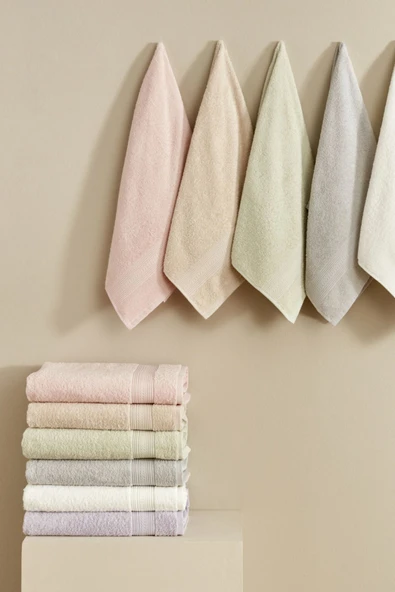 Soft Touch Pamuk 70x140 cm Havlu Offwhite - Resim 6