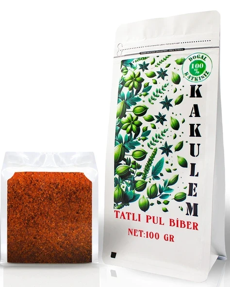 KAKULEM SERTİFİKALI Güneşte Kurutulmuş Tatlı Pul Biber 100 GR ürün görseli 1