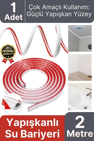 1 Adet Ultra Güçlü Dayanıklı Esnek Tezgah Mutfak Banyo Kendinden Yapışkanlı Su Bariyeri 2 Metre ürün görseli 1