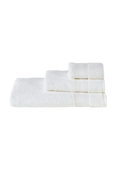 Soft Touch Pamuk 70x140 cm Havlu Offwhite - Resim 9