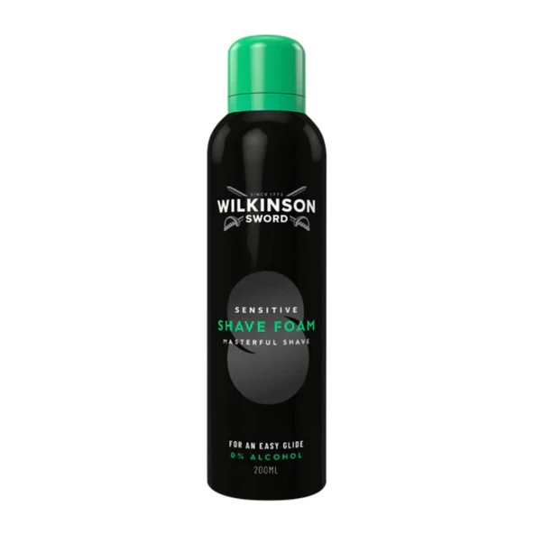 Wilkinson Sword Sensitive Tıraş Köpüğü 200 ml - Hassas Ciltler, 0 Alkol ürün görseli 1