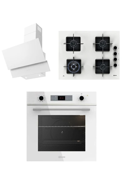 ukinox BEYAZ ANKASTRE SET (Smart 8801/ares65/aztec60) ürün görseli 1