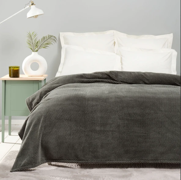 Karaca Home Theoline Tek Kişilik Wellsoft Jakar Battaniye Haki ürün görseli 1