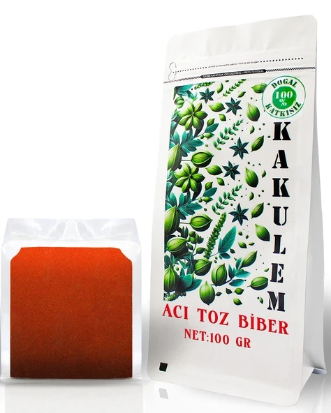 KAKULEM SERTİFİKALI Güneşte Kurutulmuş Acı Toz Biber 100 GR ürün görseli 1
