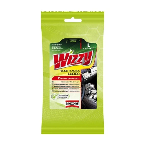 Wizzy Plastik Torpido Temizleyici Parlatıcı Bez 15'li ürün görseli 1