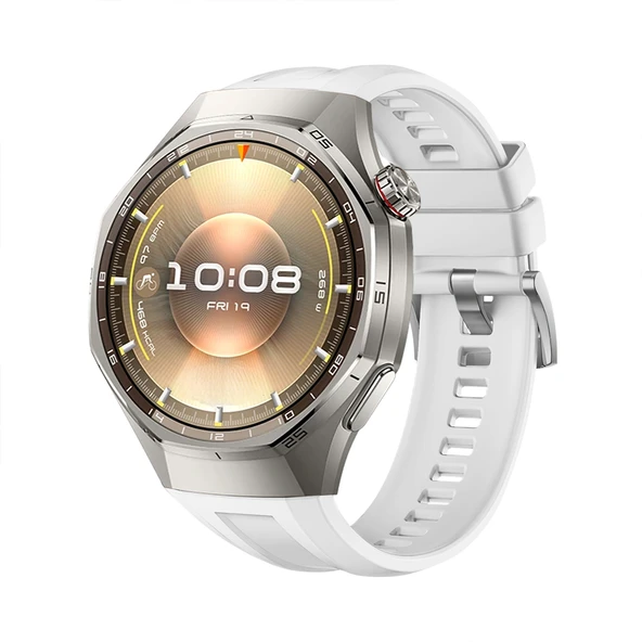 Huawei Watch GT6 Pro 46mm İle Tam Uyumlu Kordon Metal Tokalı Yumuşak Silikon Kordon Kayış  Beyaz ürün görseli 1