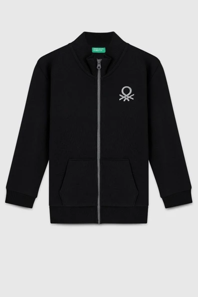 United Colors of Benetton Erkek Çocuk BNT-B23351 Sweatshirt Siyah ürün görseli 1