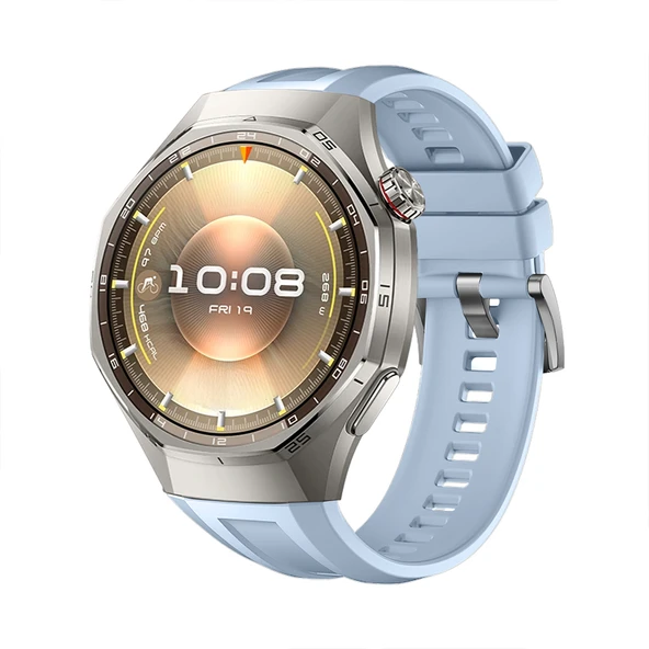 Huawei Watch GT6 Pro 46mm İle Tam Uyumlu Kordon Metal Tokalı Yumuşak Silikon Kordon Kayış  Mavi ürün görseli 1