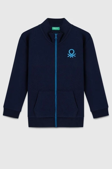 United Colors of Benetton Erkek Çocuk BNT-B23351 Sweatshirt Lacivert ürün görseli 1