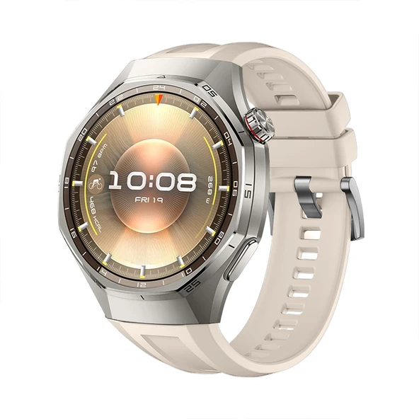 Huawei Watch GT6 Pro 46mm İle Tam Uyumlu Kordon Metal Tokalı Yumuşak Silikon Kordon Kayış  Starlight ürün görseli 1