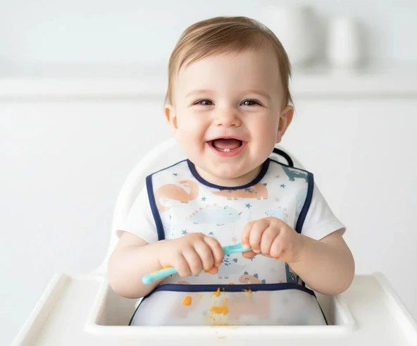 Babyjem Leke Tutmaz Giymeli Dinozor Mama Önlüğü ürün görseli 1