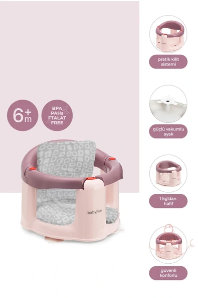 Babyjem Önden Açılır Mama Sandalye Oturağı Ve Minderi - 2 'Li Set Mürdüm ürün görseli 1