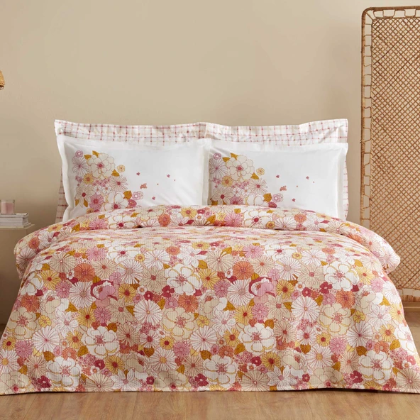 Karaca Home Pegy %100 Pamuk Çift Kişilik Pike Takımı Somon ürün görseli 1