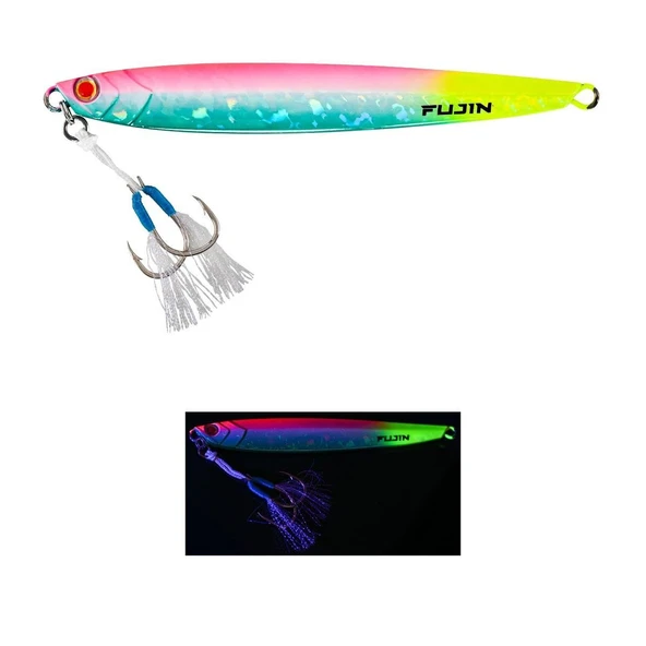 Fujin Valhalla Darksea 120gr Metal Jig Yem  MT43 Green Pink Chart Tail ürün görseli 1