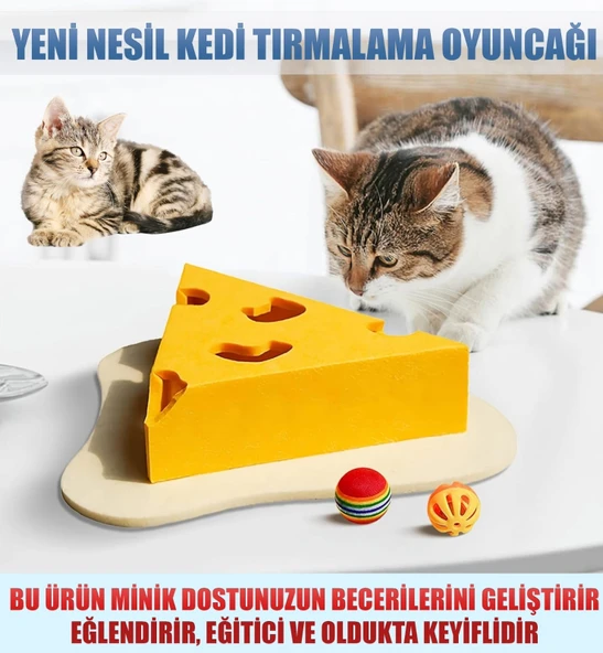 Cat Butler Eğlenceli Kedi Oyuncağı - Peynir Dilimi Tasarım, Geliştirici Zeka oyunu ürün görseli 1