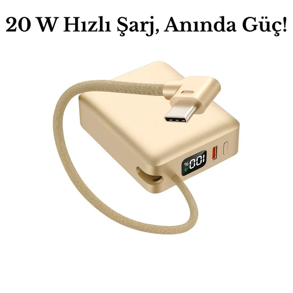 20W Hızlı Şarj Mini Powerbank  Çift Cihaz Şarj, LED Gösterge, Kompakt ve Hafif Tasarım ürün görseli 1