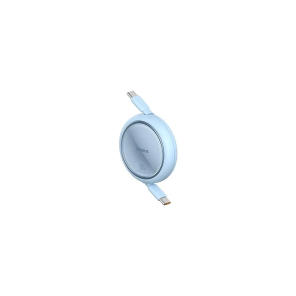 Baseus Free2Pull Mini Geri Çekilebilir Şarj Kablosu Type-C to Type-C 100W 2m. - Mavi ürün görseli 1