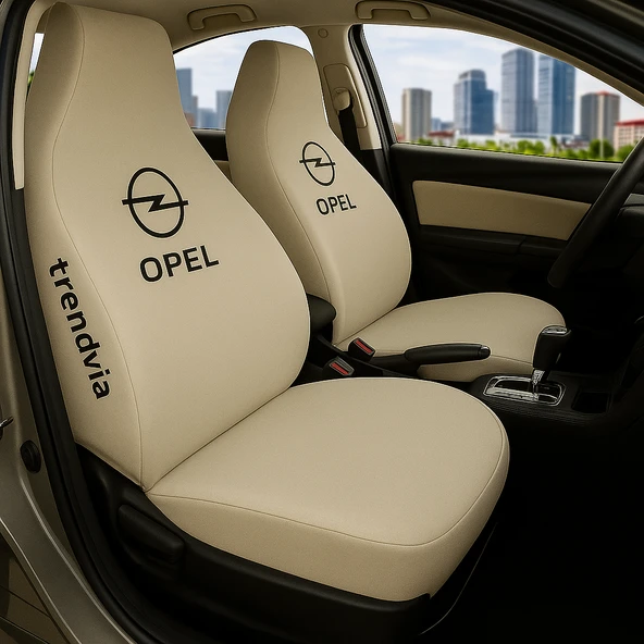 Opel Uyumlu Bej Renk Ön ve Arka Servis Tipi Oto Koltuk Kılıfı Takımı ürün görseli 1