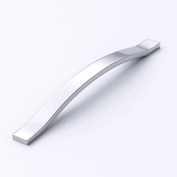 Sümbül Kulp 192 mm Krom Gümüş Renk Metal Mobilya Dolap Çekmece Kulpu Modern Mutfak Kapak Kulpları ürün görseli 1