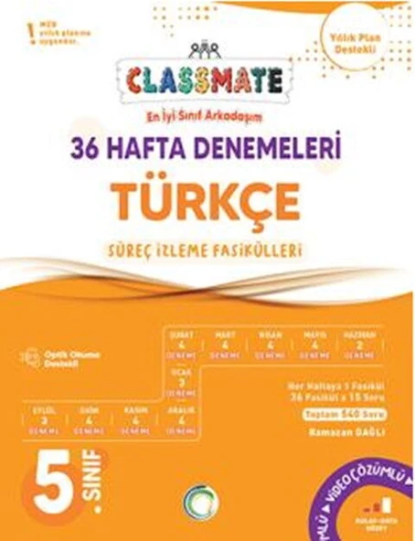 Okyanus Yayınları 5. Sınıf Türkçe Classmate 36 Hafta Denemeleri ürün görseli 1