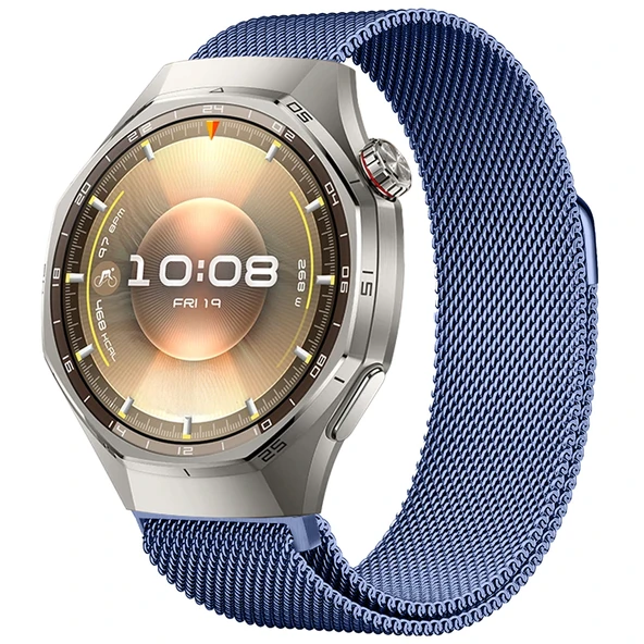 Huawei Watch GT6 Pro 46mm Uyumlu Manyetik Milanese Loop Metal Kordon  Lacivert ürün görseli 1