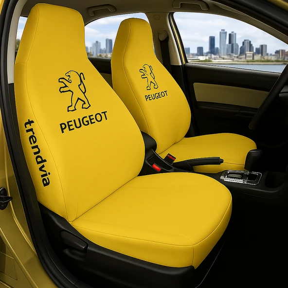 Peugeot Sarı Renk Ön Arka Koltuk Kılıfı Penye Servis Tipi Araba Koltuk Koruyucu ürün görseli 1