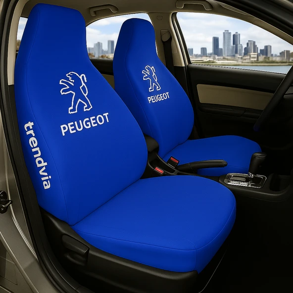 Peugeot Mavi Renk Ön Arka Koltuk Kılıfı Penye Servis Tipi Araba Koltuk Koruyucu ürün görseli 1